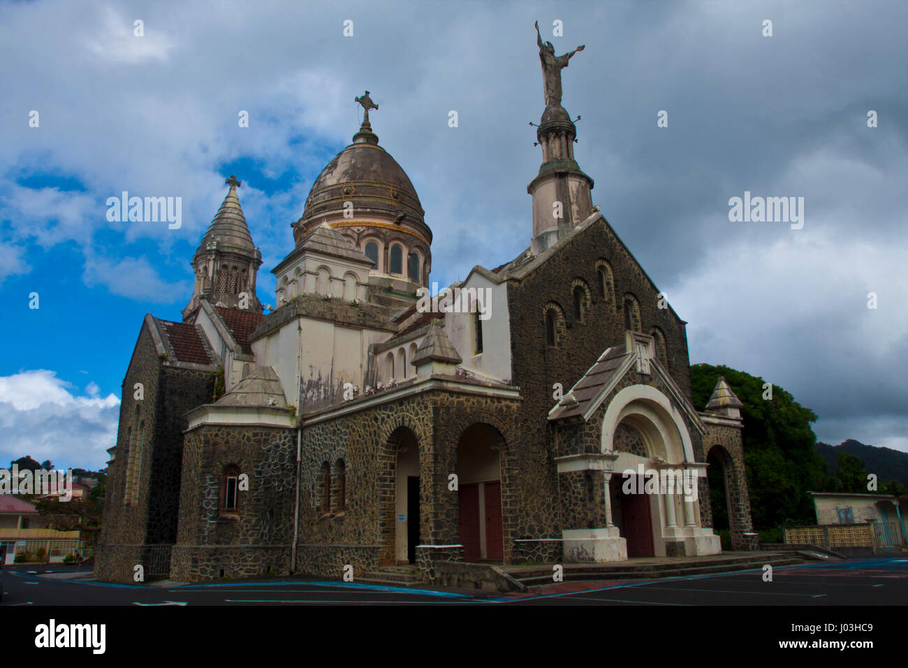 Martinica, Fort de France, Sacre Coeur, chiesa, 1/5 dimensione del Sacre Coeur de Paris, strada per la balata, N3, Foto Stock