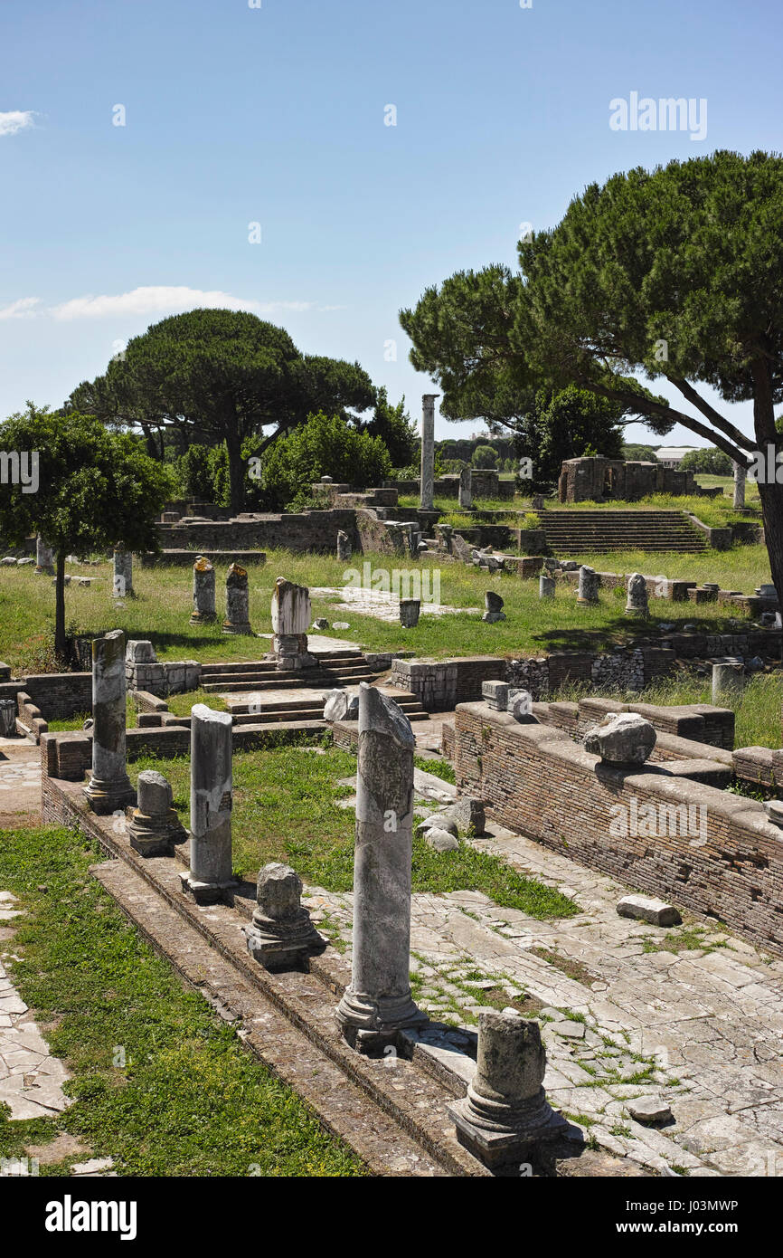 Roma. L'Italia. Le antiche rovine romane di Ostia Antica. Foto Stock