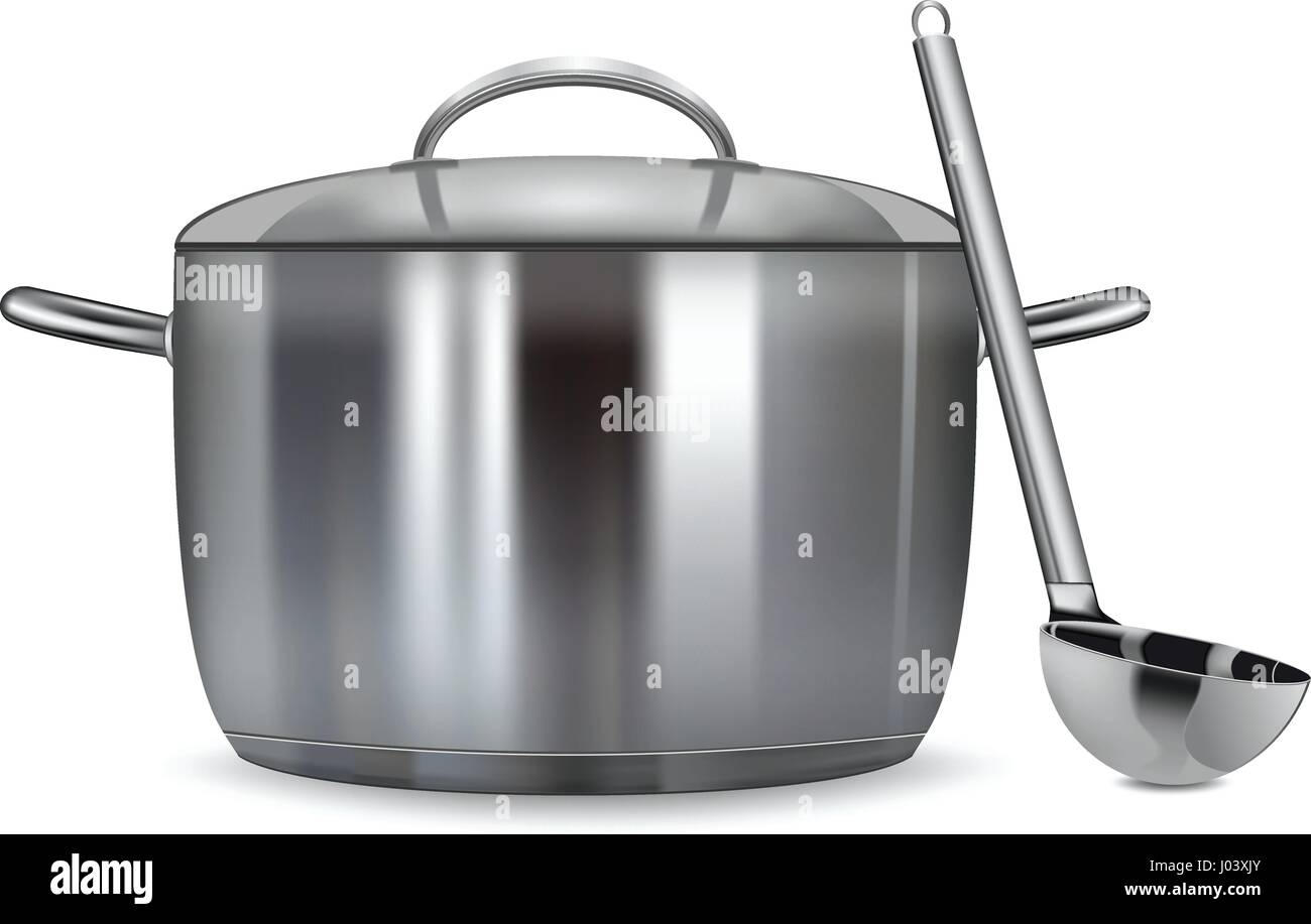 Una coppa in acciaio inossidabile isolato su uno sfondo bianco illustrazione vettoriale Illustrazione Vettoriale