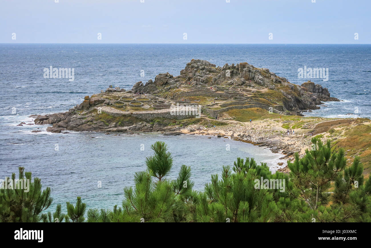 Della Barona Fort, nei pressi di Porto do Son nella provincia di La Coruña, Galizia Foto Stock