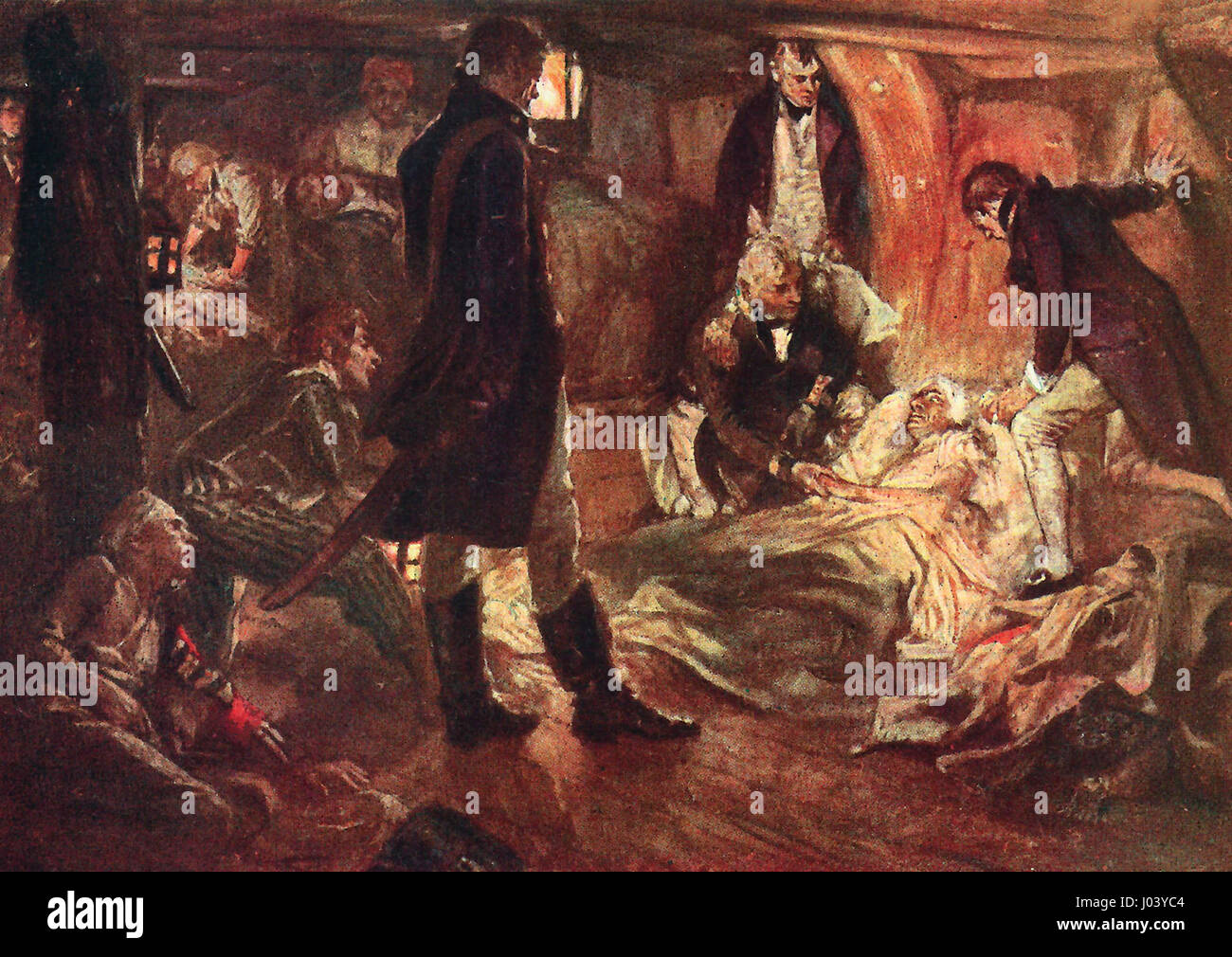 Nelson morire nell'abitacolo della Vittoria Foto Stock