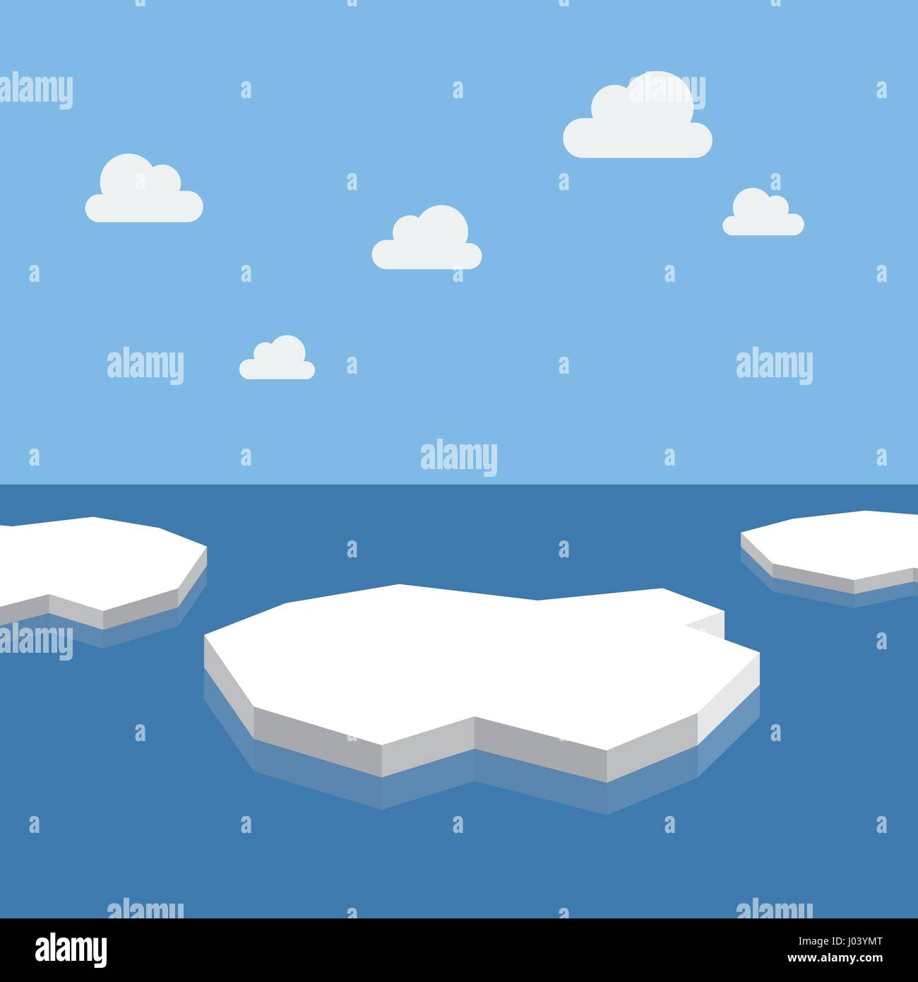 Ice floes nel mare. illustrazione vettoriale Illustrazione Vettoriale
