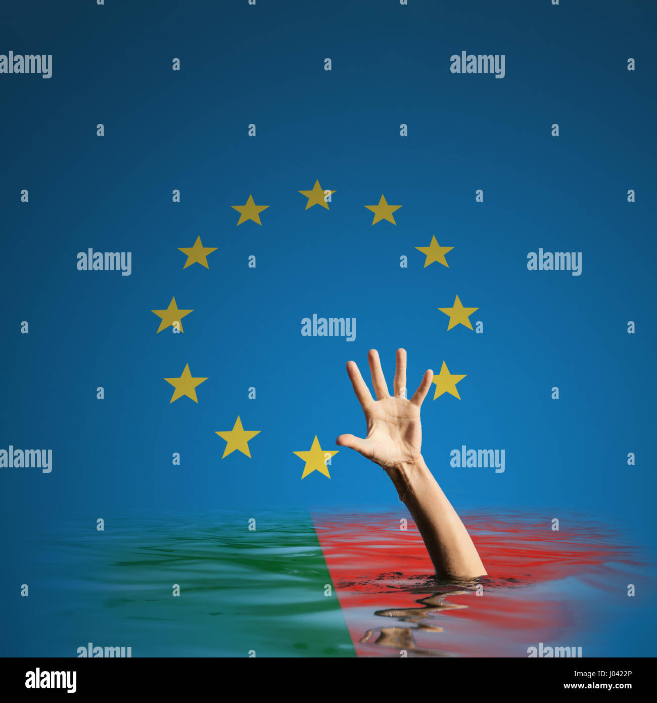 In Portogallo la crisi debitoria in Unione Europea 3d illustrazione Foto Stock