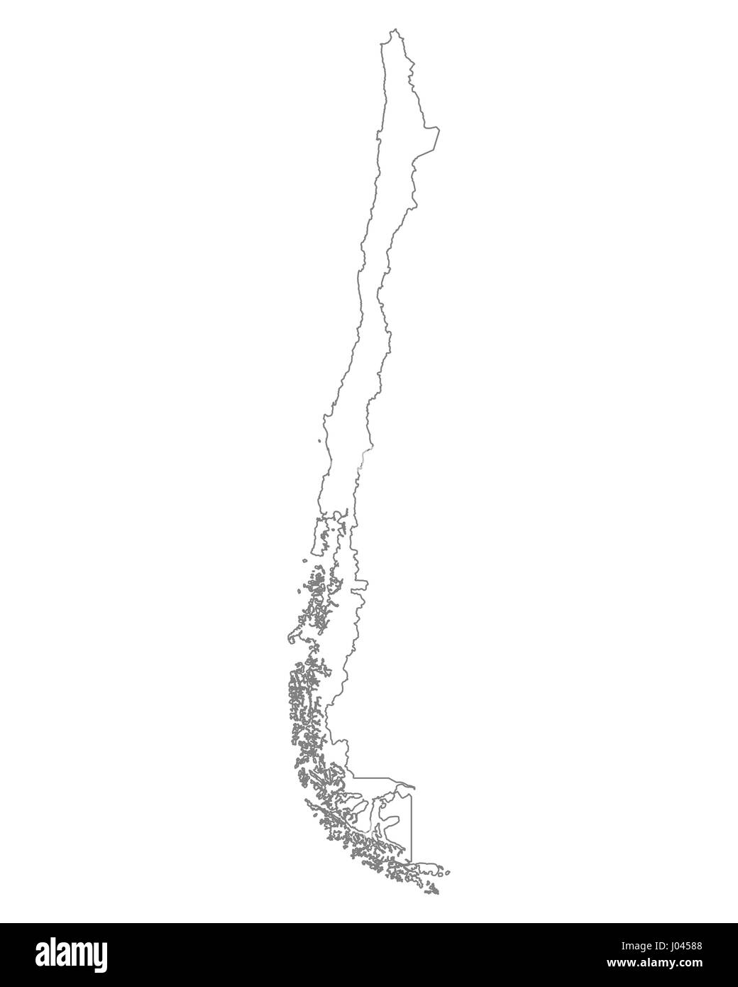Mappa del Cile Foto Stock