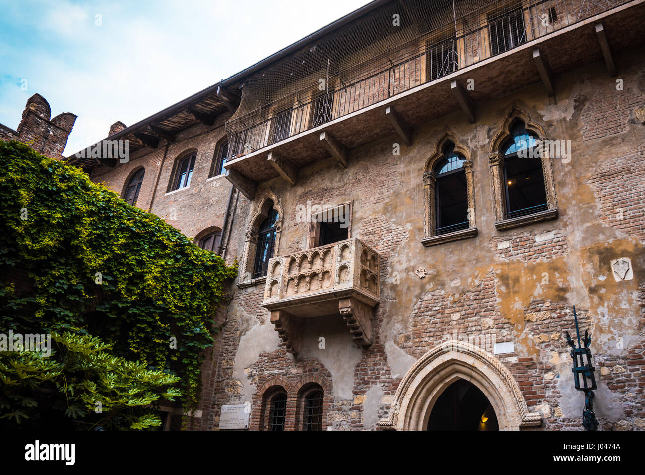 Il balcone di Romeo e Giulietta a Verona, Italia. Romeo e Giulietta balcone a Verona Foto Stock