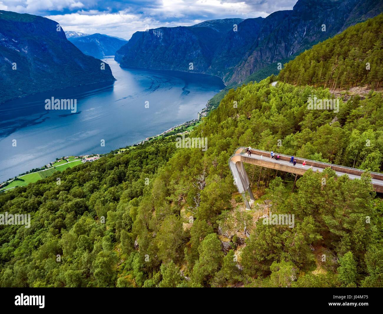 Lookout Stegastein bellissima natura della Norvegia. Foto Stock