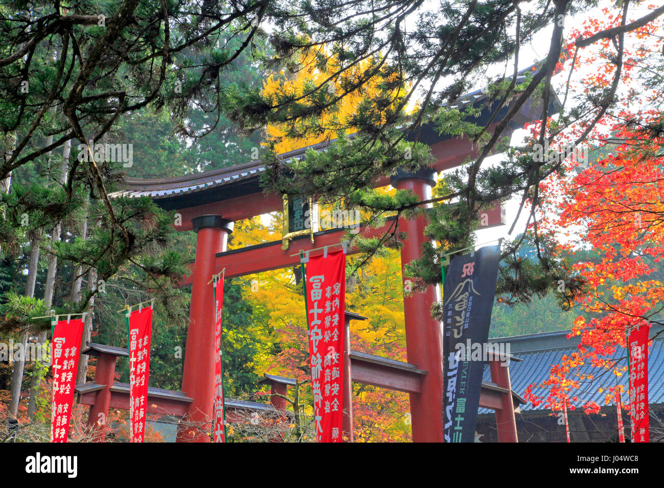 Fuji Sengen jinja sacrario scintoista Fujiyoshida city Yamanashi Giappone Foto Stock