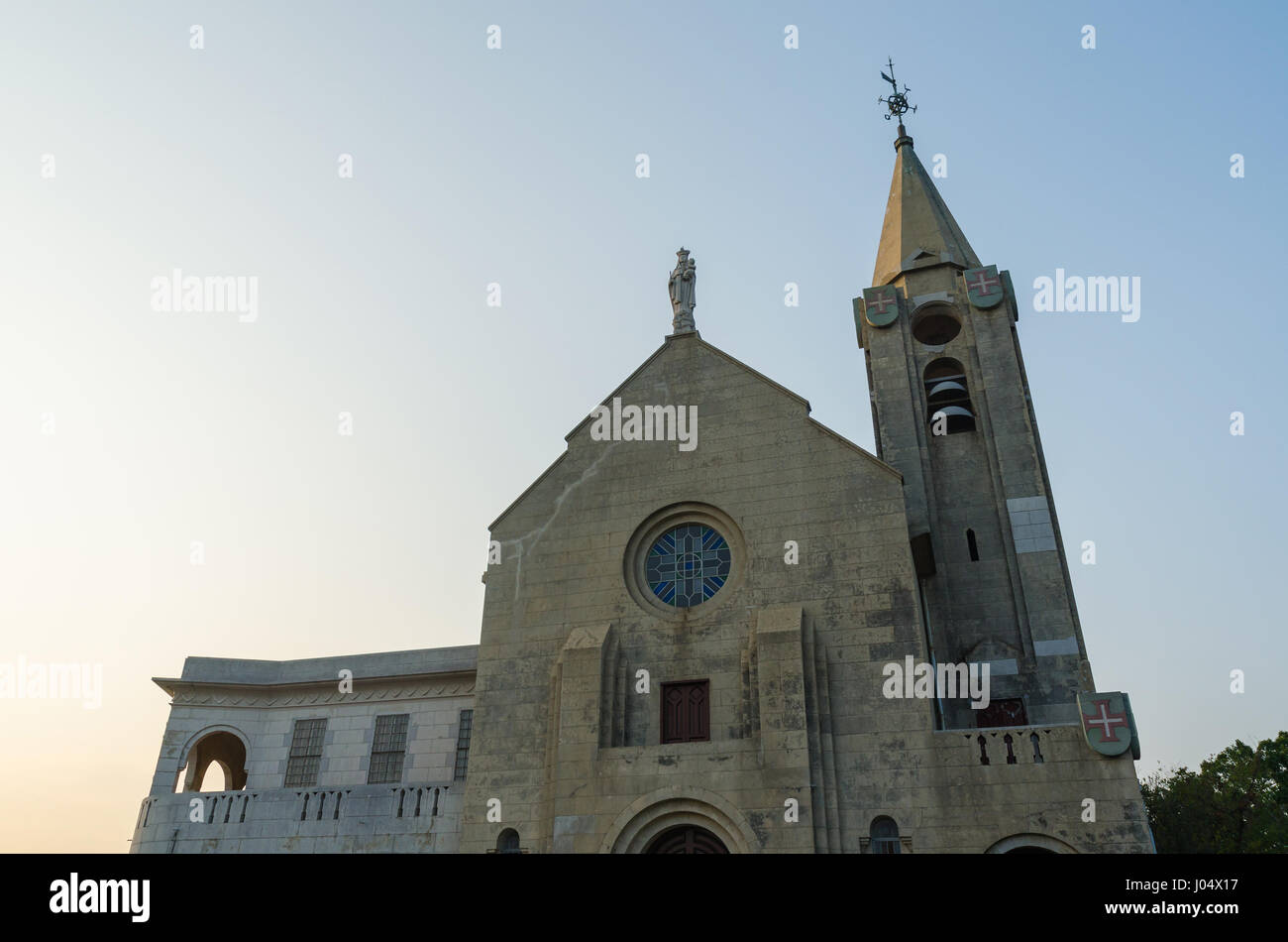 Nostra Signora di Penha la cappella e il Cielo di tramonto segno distintivo di Macau a Macao Cina Foto Stock