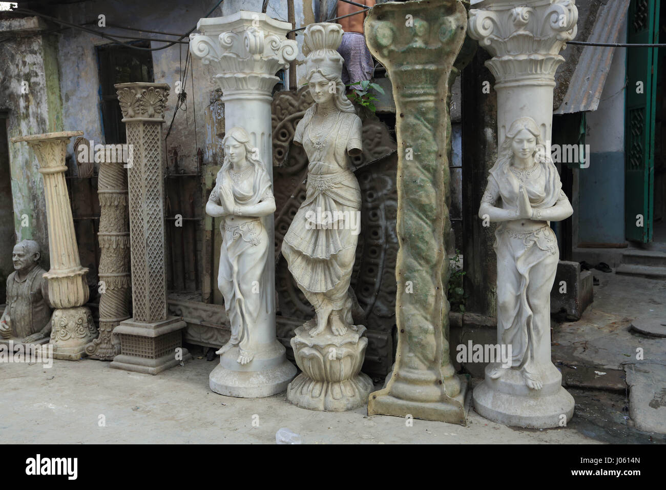 Statue, Kumortuli potter lane, Calcutta, West Bengal, India, Asia Foto Stock