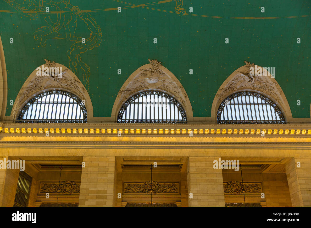 Particolare del soffitto sopra l'atrio principale, la grand central station Foto Stock
