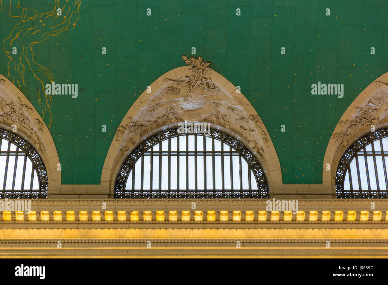 Particolare del soffitto sopra l'atrio principale, la grand central station Foto Stock