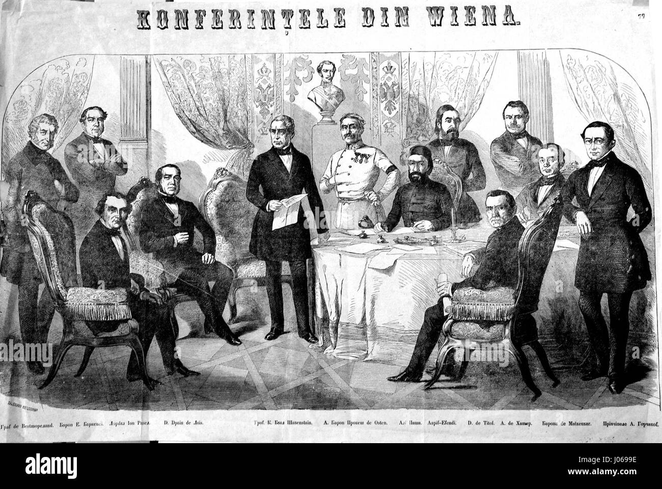 Il Graf de Bestmoreland ha partecipato a una conferenza a Vienna, contribuendo alle discussioni politiche storiche. L'evento sottolinea l'importanza della diplomazia e dell'impegno politico nella storia europea. Foto Stock
