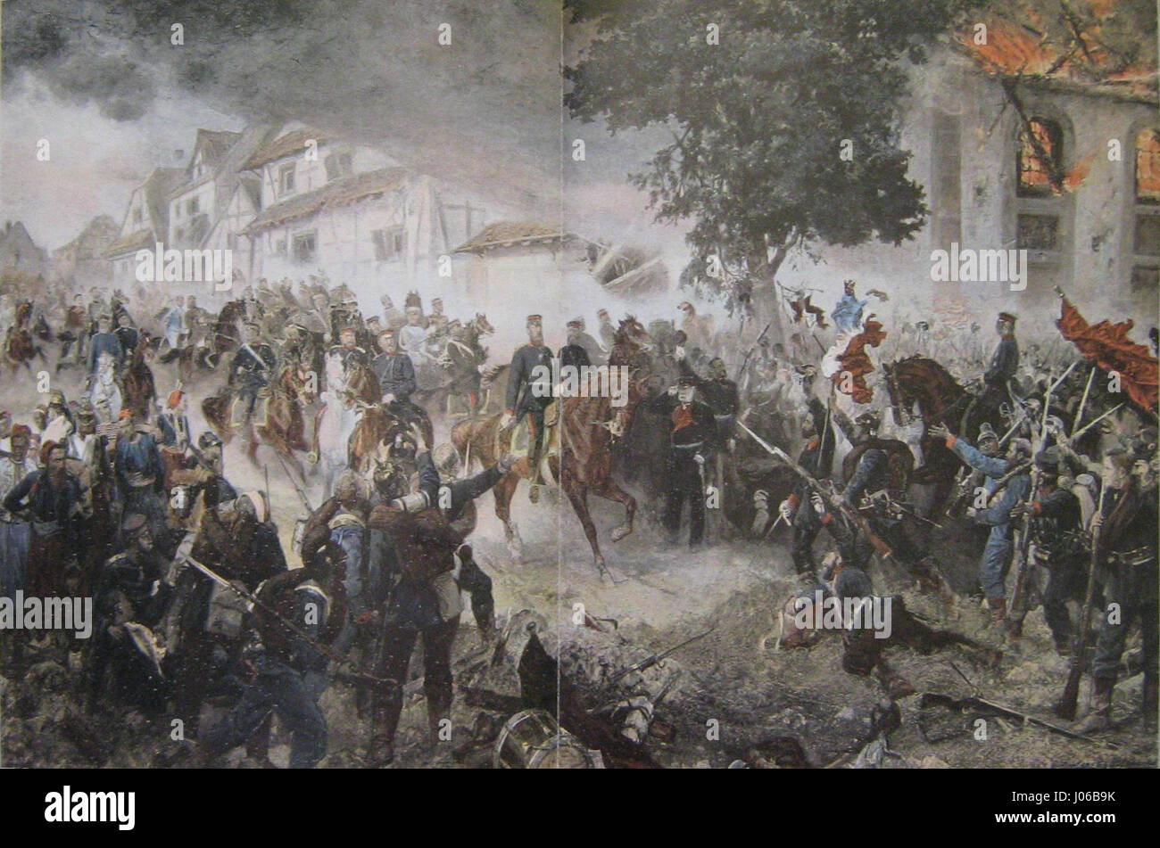 Il "Würthbattle" raffigura una scena storica di battaglia, sottolineando i movimenti strategici e il caos della guerra nella storia europea. Foto Stock