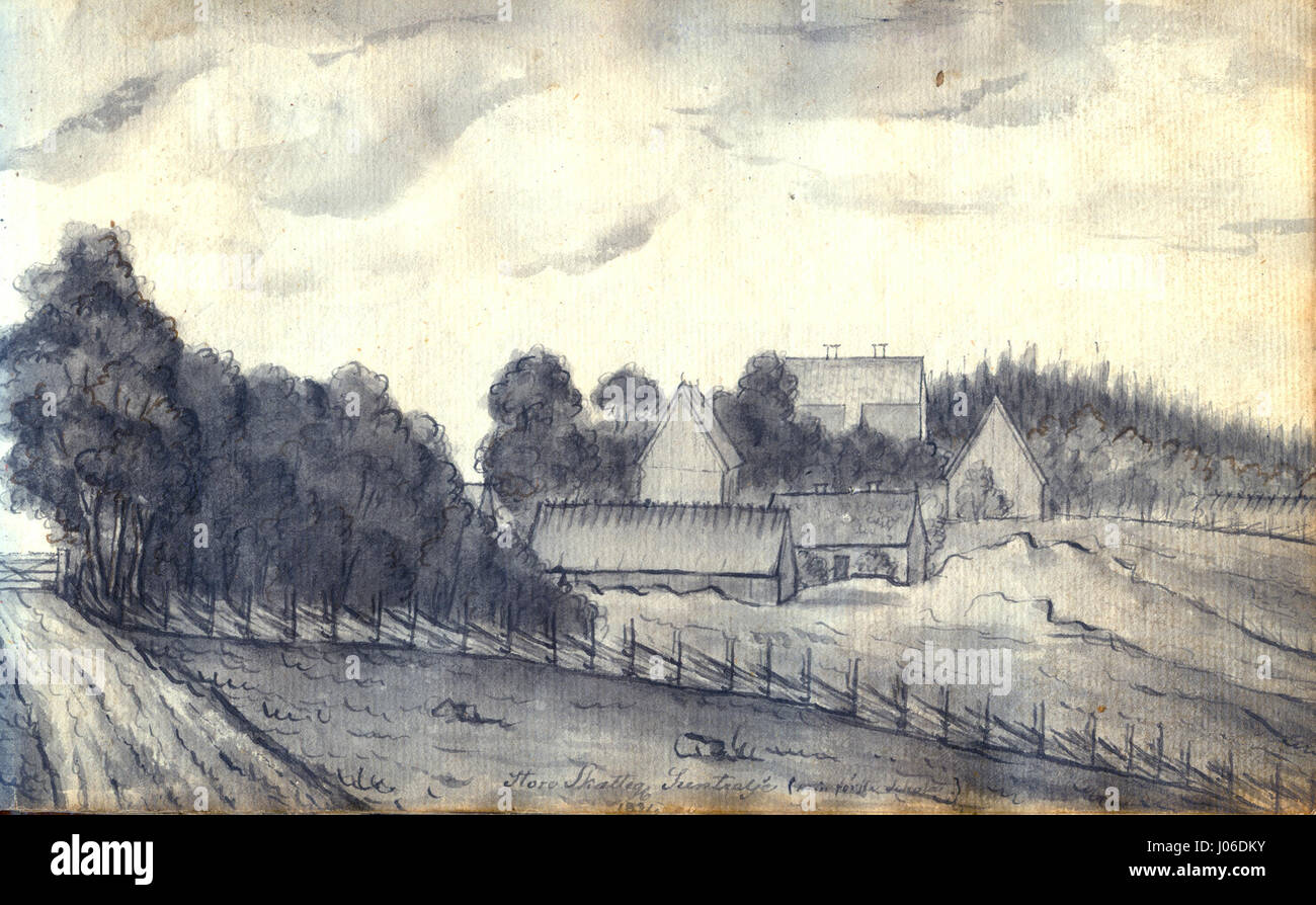 "Store Skattegården Suntrelje" rappresenta una pietra miliare personale, che illustra la prima esperienza scolastica di un soggetto nel villaggio di Suntrelje. L'immagine si concentra sull'ambiente rurale, possibilmente caratterizzato da una piccola scuola comunitaria e dalla semplicità della vita nella regione durante l'inizio del XX secolo. Il pezzo offre informazioni sull'educazione infantile e sulla vita del villaggio durante quel periodo. Foto Stock