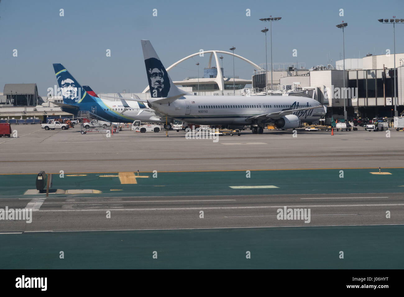 Alaska aerei di linea a LAX Airport Foto Stock