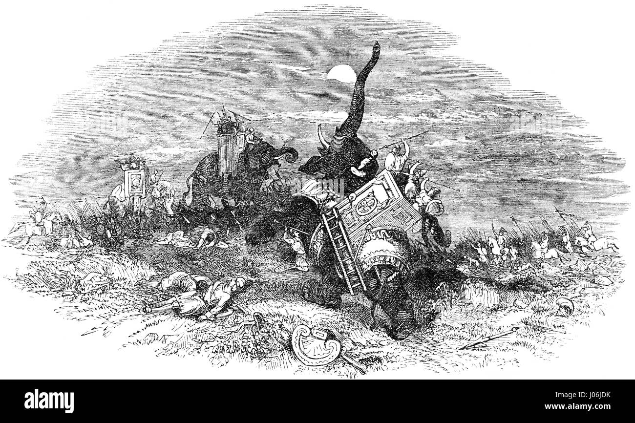 La morte eroica di Eleazaro Avaran alla battaglia di Beth-Zaccaria, 164 A.C. Foto Stock