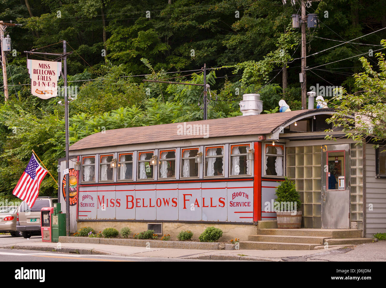 Cade a soffietto, Vermont, USA - Miss cade a soffietto Diner, la storica cittadina ristorante. Foto Stock