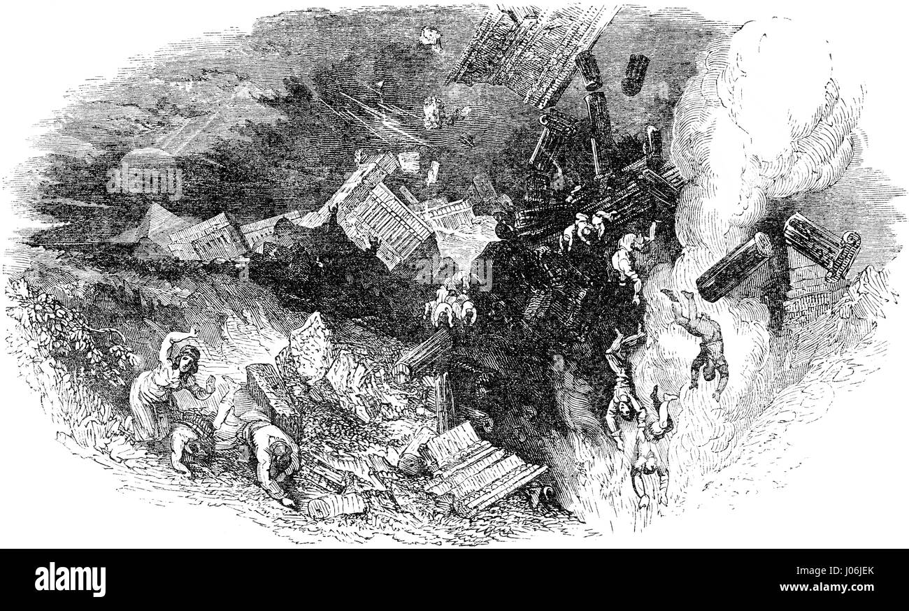 Il Terremoto a Gerusalemme, 33AD, il Vangelo di Matteo Foto Stock