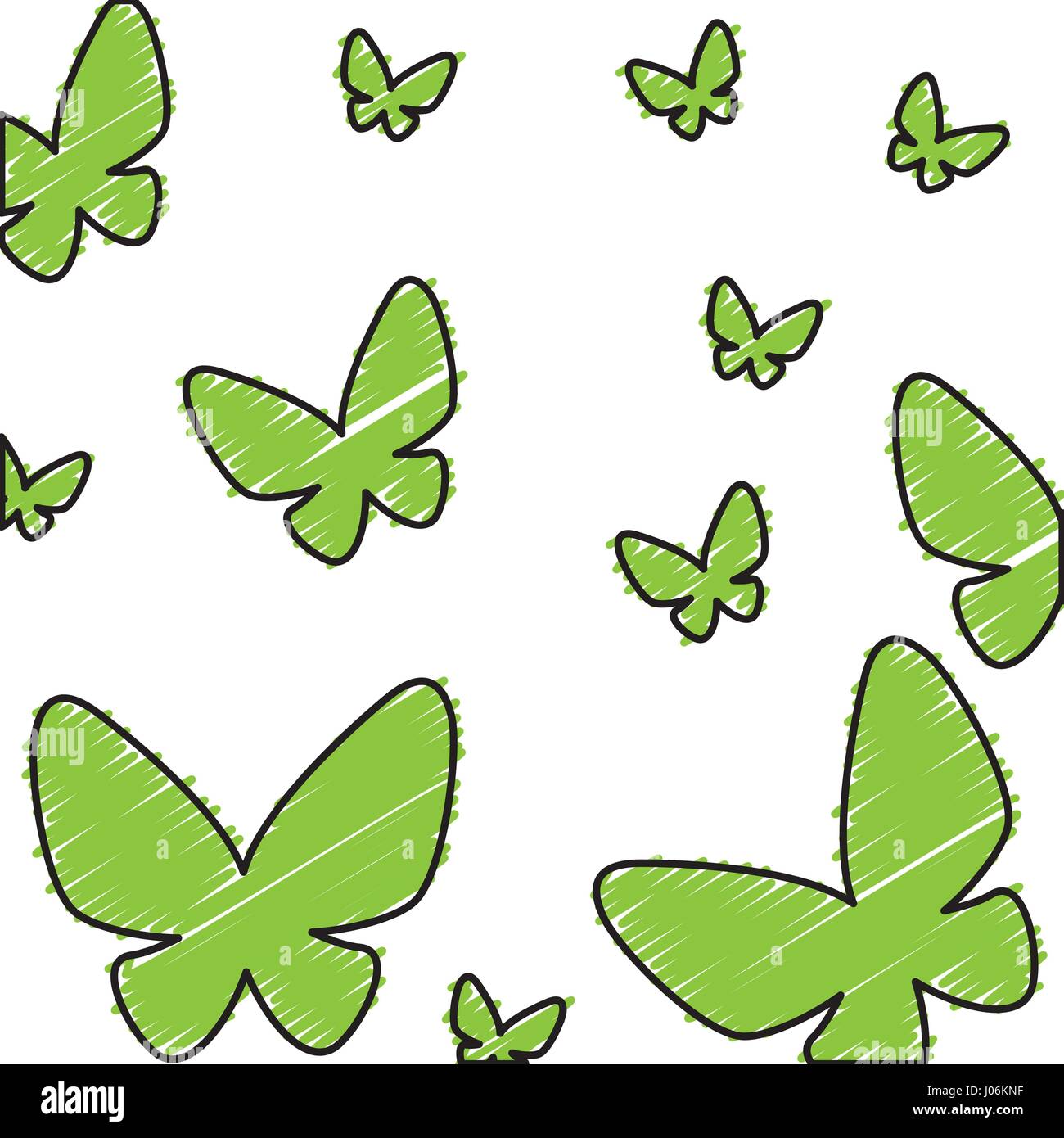 Farfalle modello icona isolato illustrazione vettoriale design Illustrazione Vettoriale