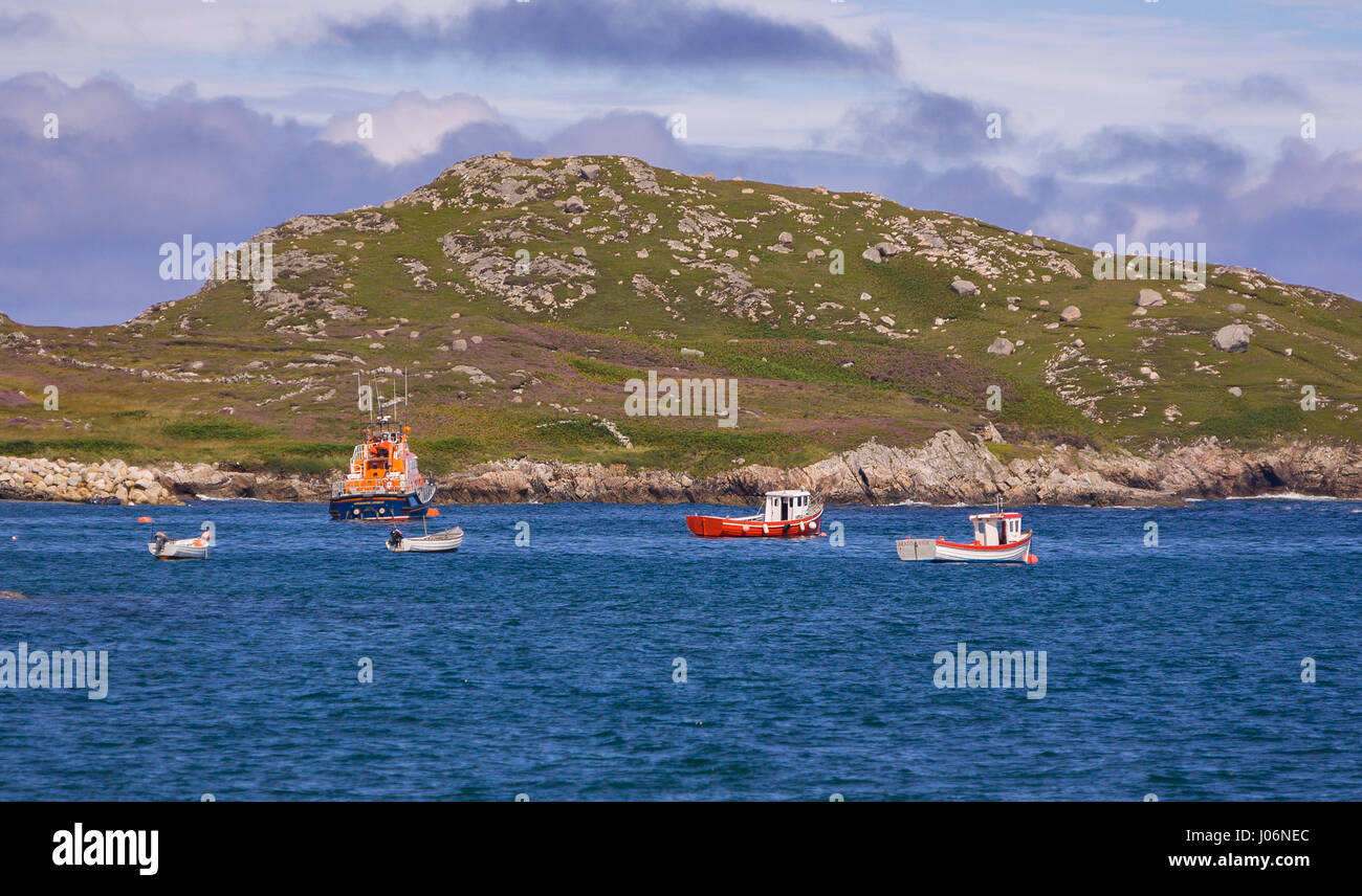 Isola di Aran, Donegal, Irlanda - costa atlantica, sull isola di Arranmore, noto anche come Isola di Aran. Foto Stock