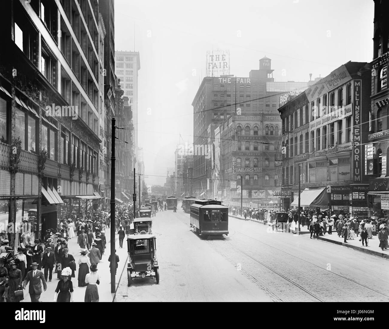 State Street, a sud di Madison, Chicago, Illinois, Stati Uniti d'America, Detroit Publishing Company, 1910 Foto Stock