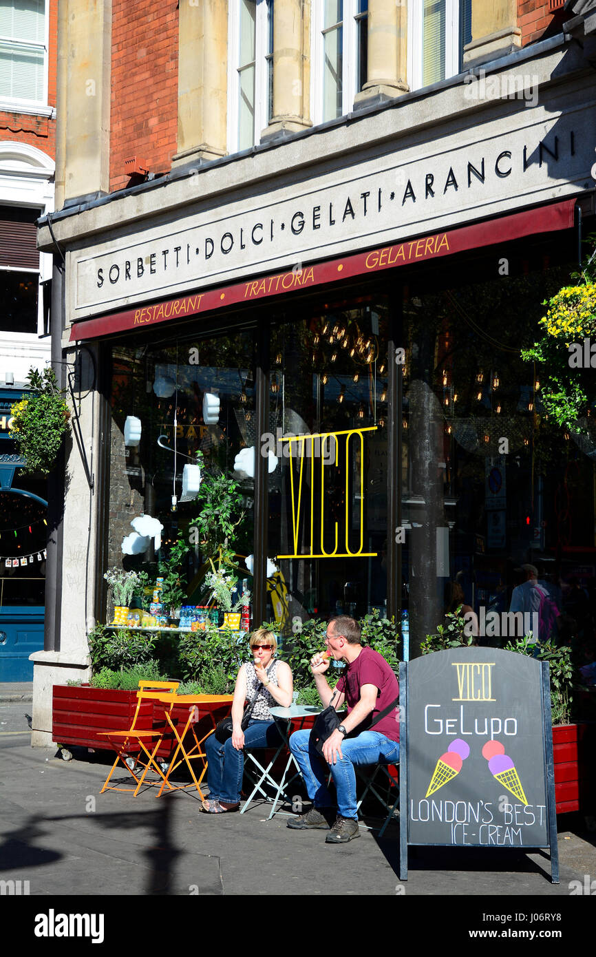 VICO Gelato Italiano Bar di Londra, Regno Unito Foto Stock