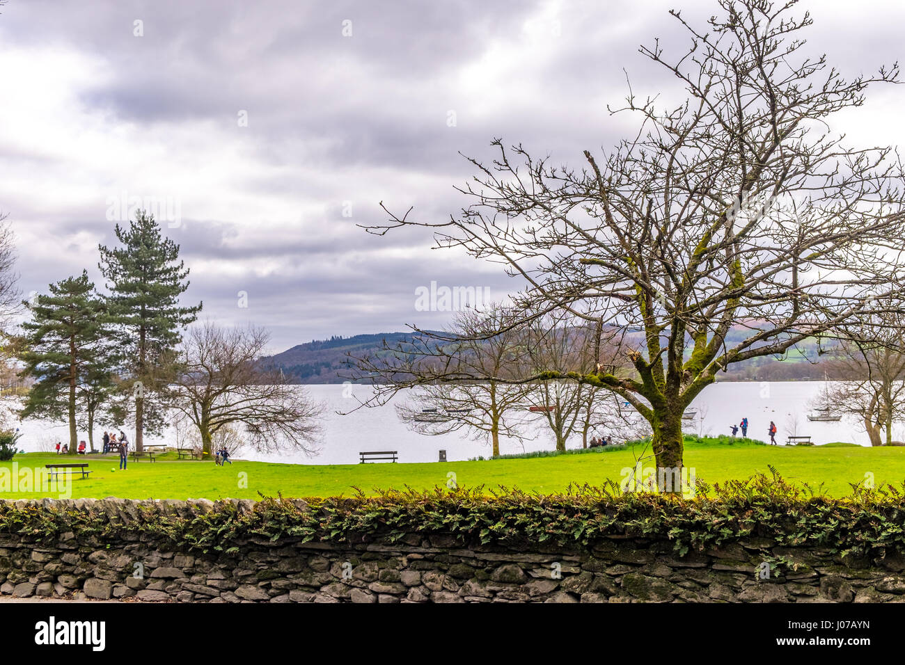 Vista sul lago di Windermere da ambleside Lake District, Cumbria, Foto Stock