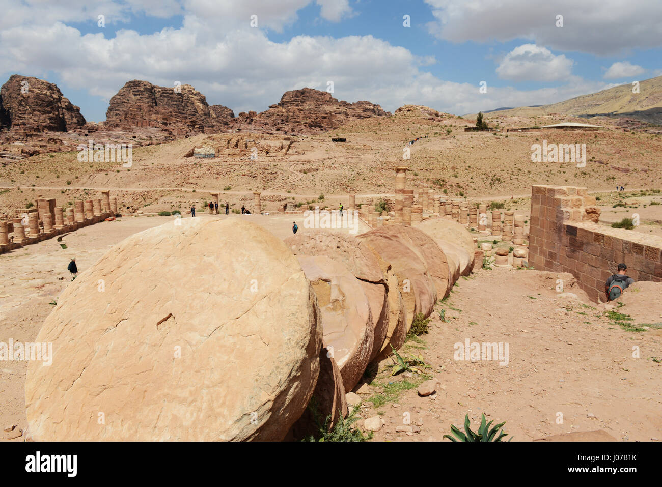 Rovine del Ninfeo di Petra, Giordania. Foto Stock