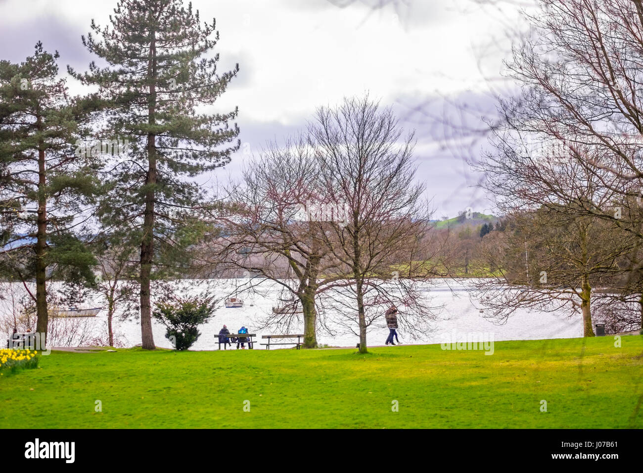 Vista sul lago di Windermere da ambleside Lake District, Cumbria, Foto Stock