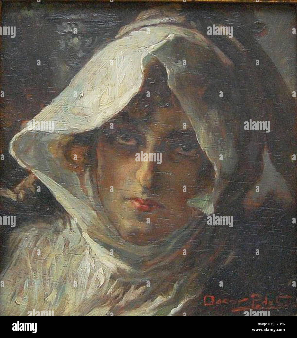 Il pezzo senza titolo di Oscar Pereira da Silva (MVM) riflette il suo stile vibrante, incorporando colori ricchi e pennellate espressive. Come figura di spicco dell'arte moderna brasiliana, le sue opere esplorano spesso temi di identità nazionale e ricchezza culturale, concentrandosi sulle emozioni umane e sulla bellezza naturale. Foto Stock