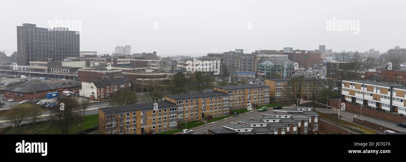 Vista panoramica sullo skyline di Stoke on Trent city centre REGNO UNITO Foto Stock