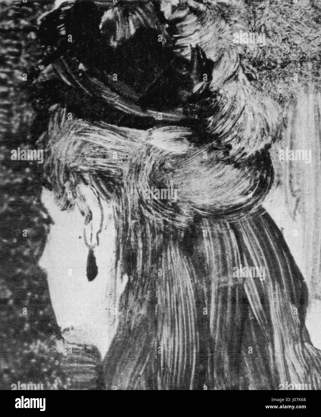 «Profil perdu … la boucle d'oreille di Edgar Degas cattura un profilo perduto di una donna, con particolare attenzione all'orecchino. Il lavoro riflette la maestria di Degas nel ritrarre figure umane e dettagli delicati. Foto Stock