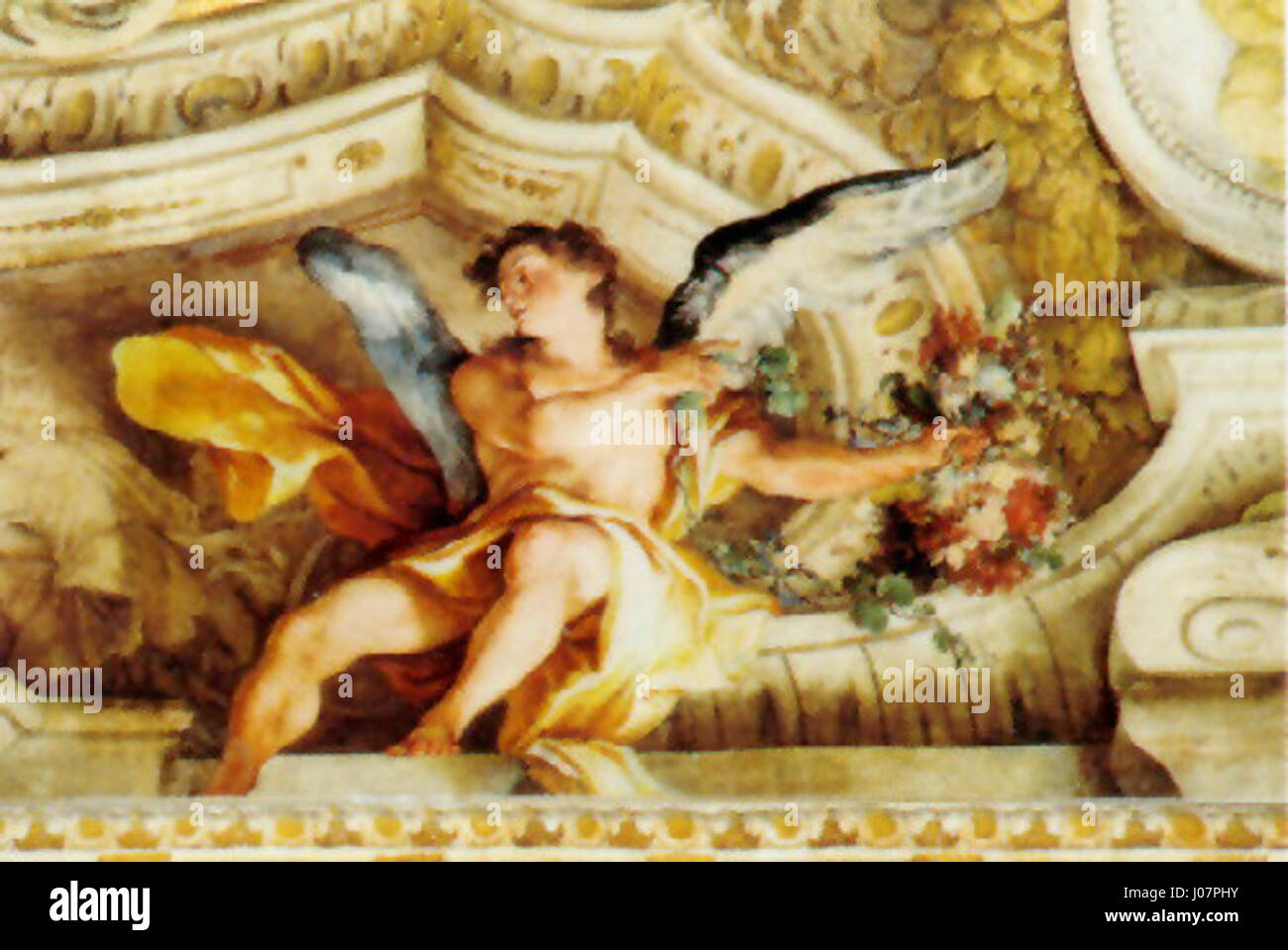 Legnanino Detalle de los gli affreschi del Palazzo Carignano, Turín Foto Stock
