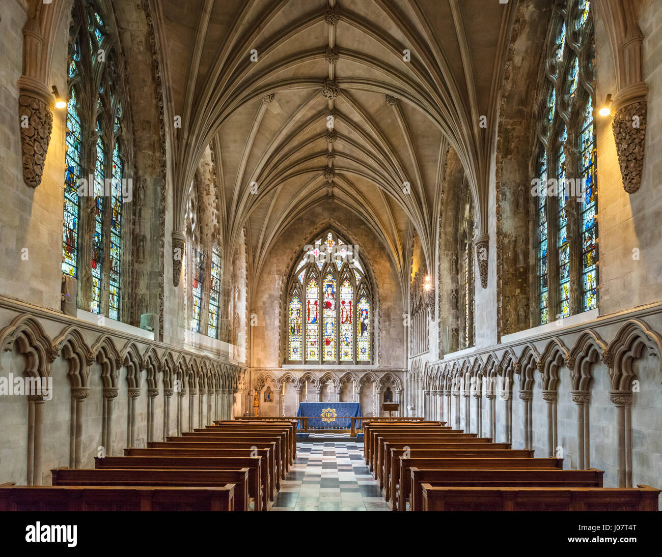 St Albans Cathedral. Medieval del XIV secolo la Cappella Madonna della Cattedrale e Chiesa Abbaziale di St Alban, St Albans, Hertfordshire, Inghilterra, Regno Unito Foto Stock