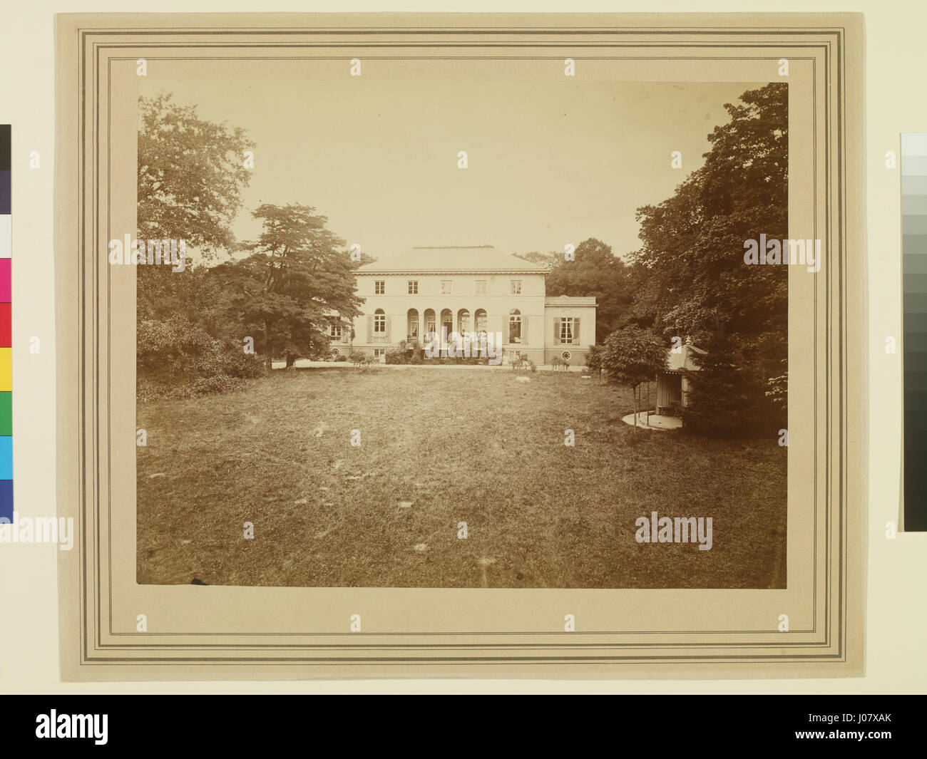 'MHG EB 1944.234 Villa Merck-Rücker' è un pezzo architettonico del XX secolo che raffigura il design di Villa Merck-Rücker, che mostra l'architettura moderna della metà del secolo in Germania. Foto Stock