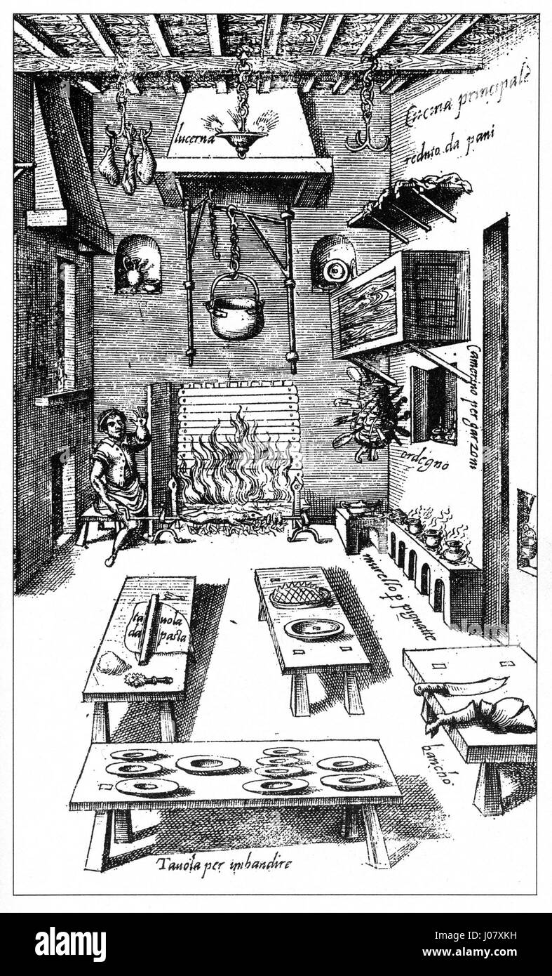 "Italienische Küche" si riferisce alla cucina italiana, un'influente tradizione culinaria nota per la sua varietà di piatti regionali, pasta, olio d'oliva, pomodori e la sua enfasi su ingredienti freschi e di provenienza locale. Foto Stock