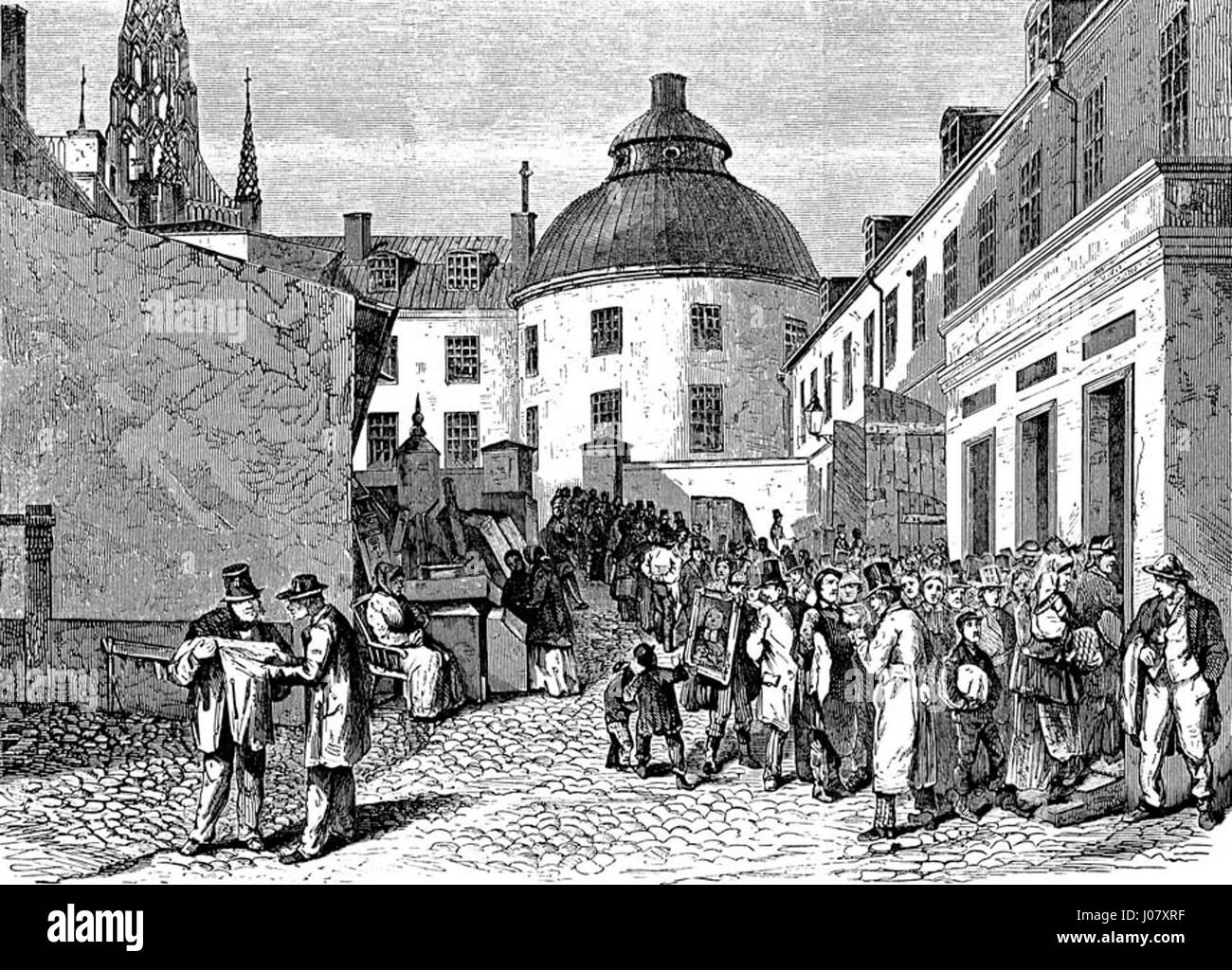 «1868 Auktionsvö pantlån. Brolin' si riferisce a un catalogo d'asta del 1868, probabilmente correlato ai prestiti per pedone, che offre uno sguardo storico sulle pratiche socio-economiche dell'epoca. Foto Stock