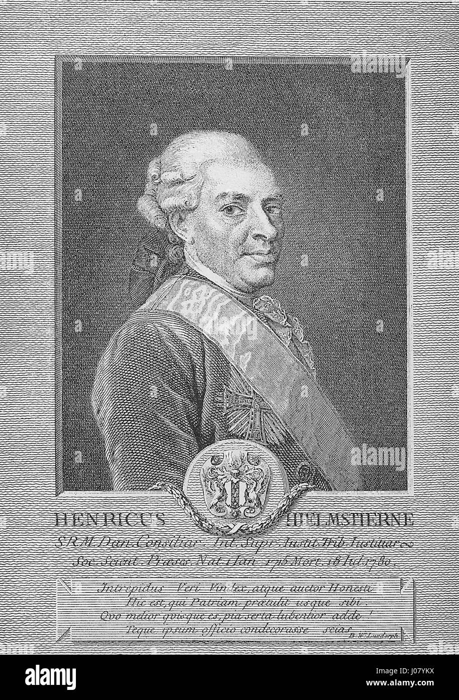 Henrik Hielmstjerne era un nobile danese e funzionario del governo noto per i suoi contributi all'amministrazione danese nel XVII secolo. Ha giocato un ruolo negli affari di stato durante il regno di re Cristiano V. Foto Stock