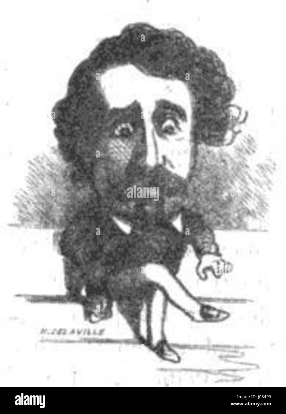 "Lamoricière par Cham" è una caricatura dell'artista francese Cham, raffigurante il generale Lamoricière in modo satirico. Il lavoro di Cham è noto per il suo umorismo e la critica acuta delle figure contemporanee, spesso esagerando le caratteristiche per enfatizzare i loro tratti e le personalità pubbliche. Foto Stock