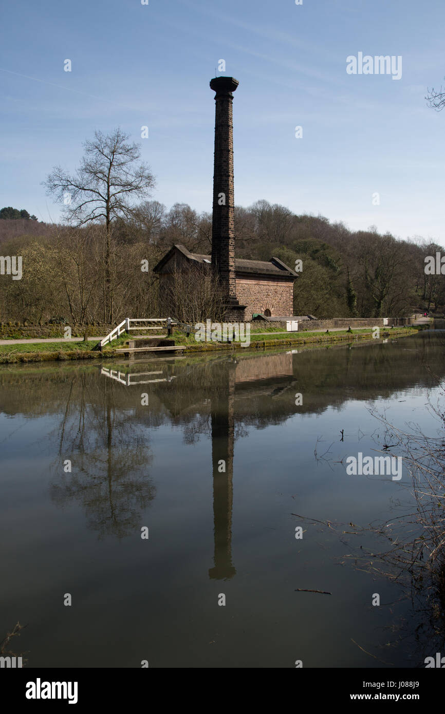 Leawood pumphouse Cromford Foto Stock