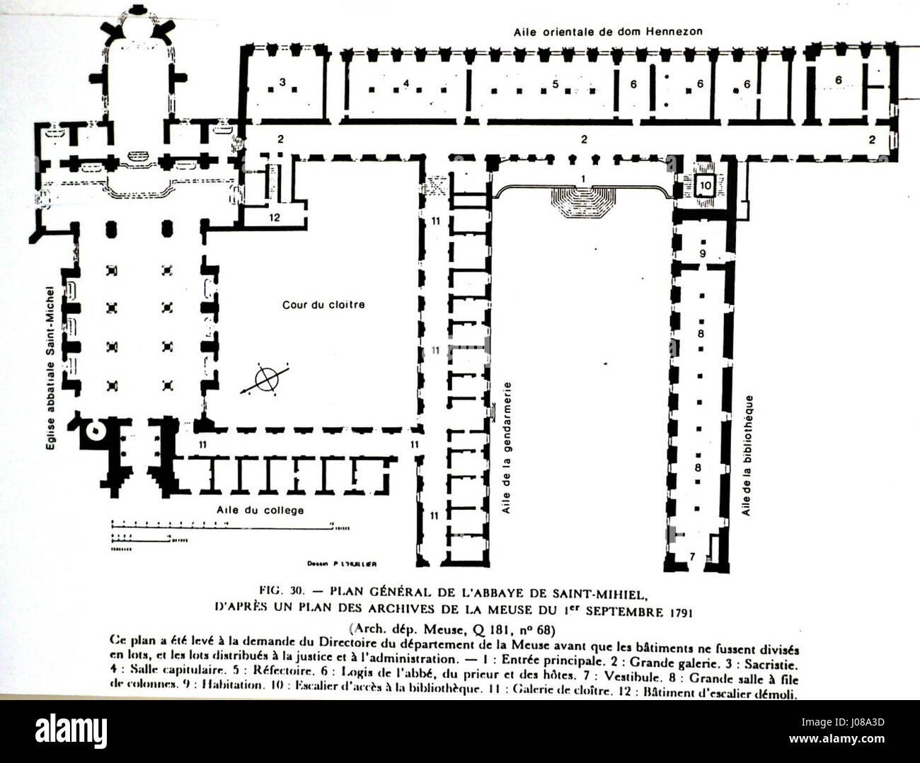 Plan Général de l'Abbaye de Saint-Mihiel Foto Stock