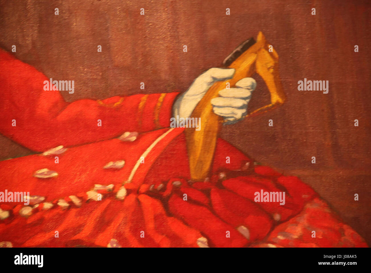 Questa opera intitolata "Zamalzain, détail" si riferisce probabilmente a uno studio dettagliato o a un primo piano di un'opera d'arte o di un manufatto intitolato Zamalzain, probabilmente un oggetto di significato storico o artistico. Il titolo suggerisce un'attenzione particolare ai dettagli complessi, evidenziando la maestria o il design del soggetto. Foto Stock