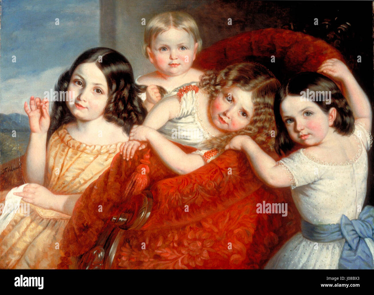 Théophile Hamel (1817-1870) Noémie, Eugénie, Antonietta et Séphora Hamel (1854) Foto Stock