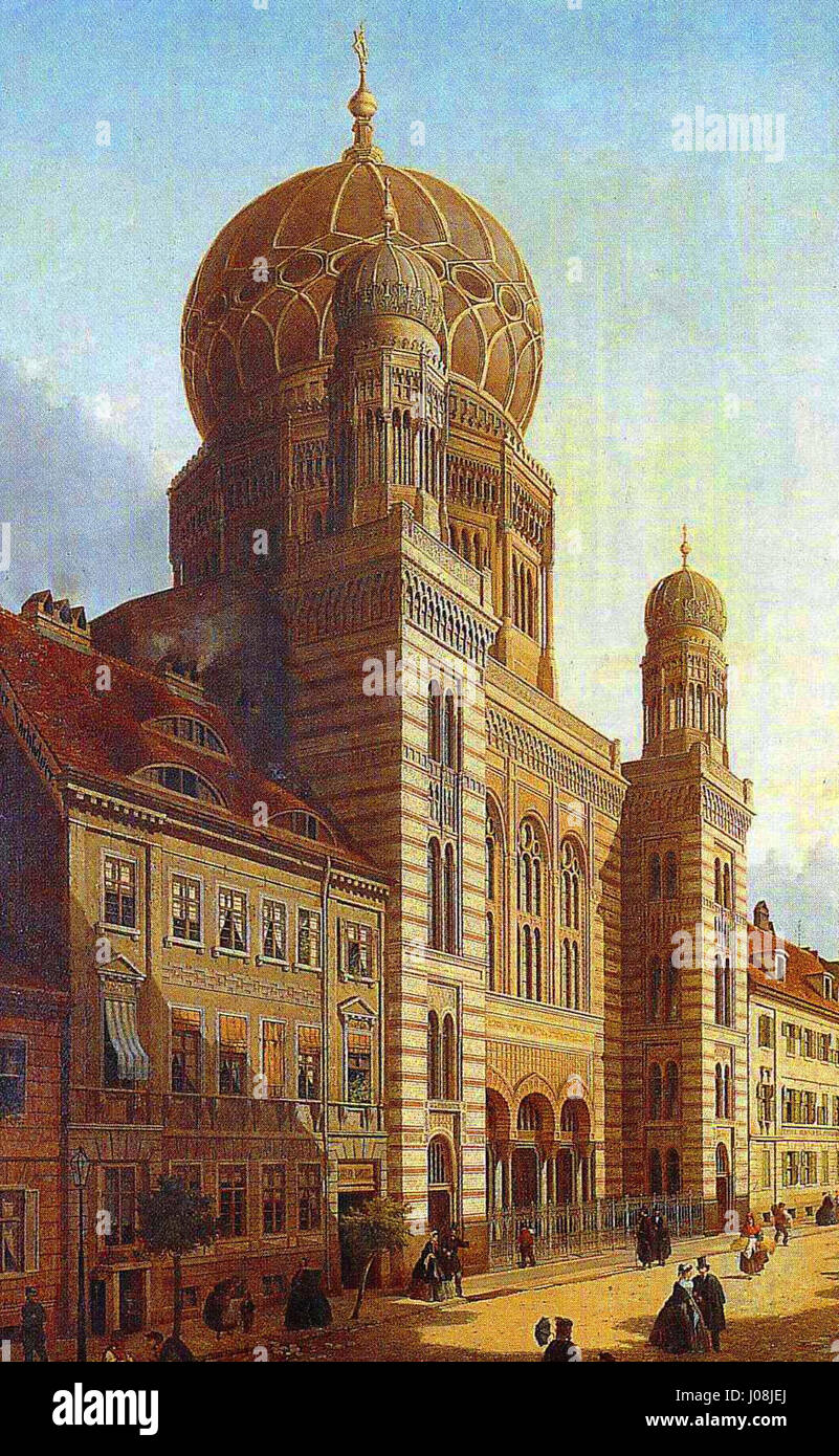 Berlin Neue Synagogue Öl auf Leinwand Emil de Cauwer 1865 Foto Stock