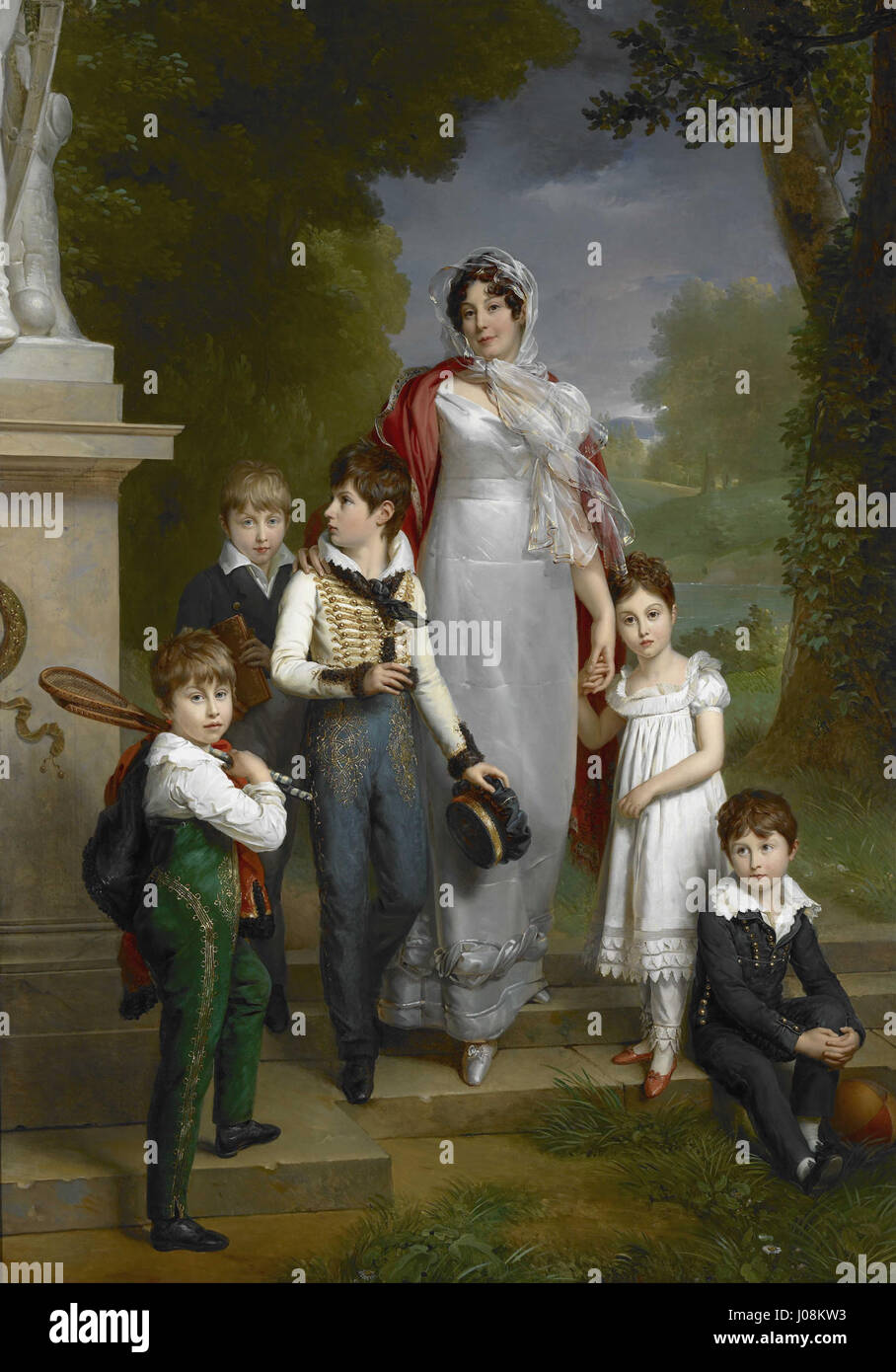 Francois Pascal Simon Gérard - Ritratto di Louise-Antoinette-Scholastique Guéhéneuc, Madame la Maréchale Lannes, Duchesse de Montebello, con i suoi figli - Foto Stock