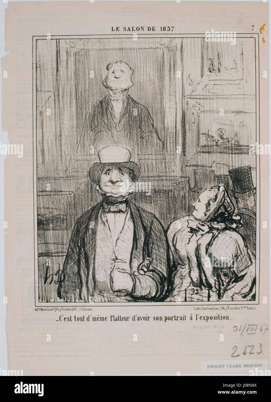 Honoré Daumier - Le Salon de 1857- Commento, c'est dans cette grotta queE280A6 - Foto Stock