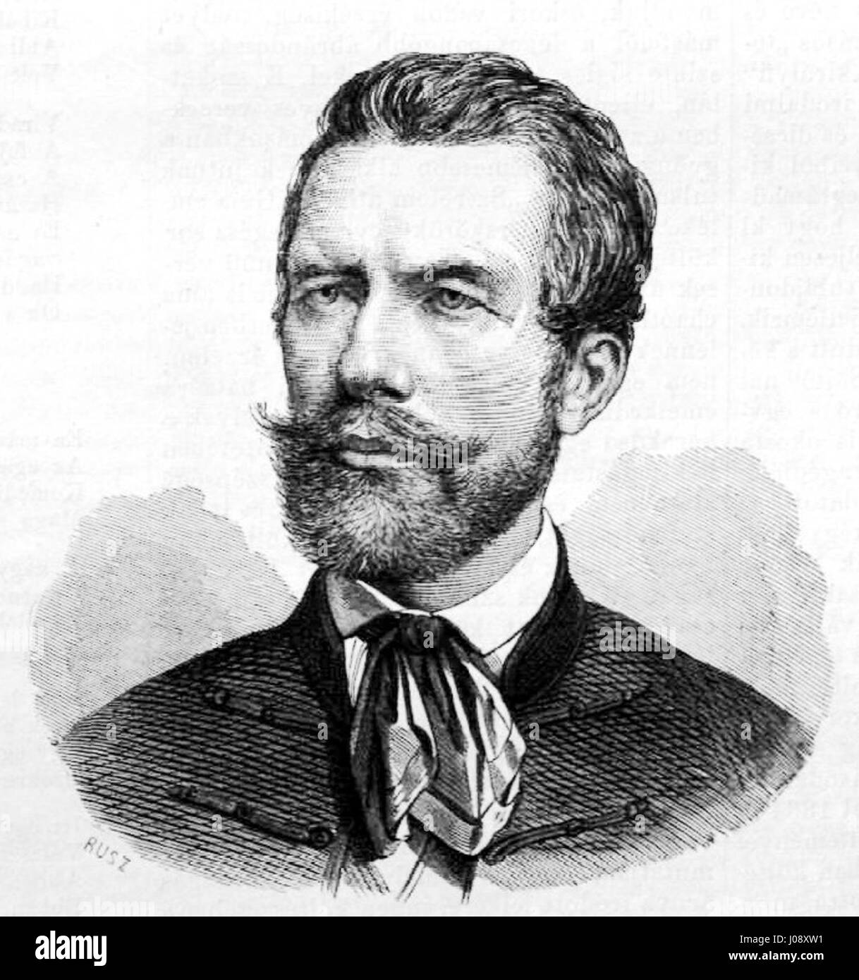 Questo si riferisce al lavoro dell'artista Vajda János, in particolare al suo coinvolgimento con Rusz, che potrebbe essere collegato a una particolare regione o movimento artistico. I suoi contributi potrebbero essere notevoli per studi culturali o storici. Foto Stock