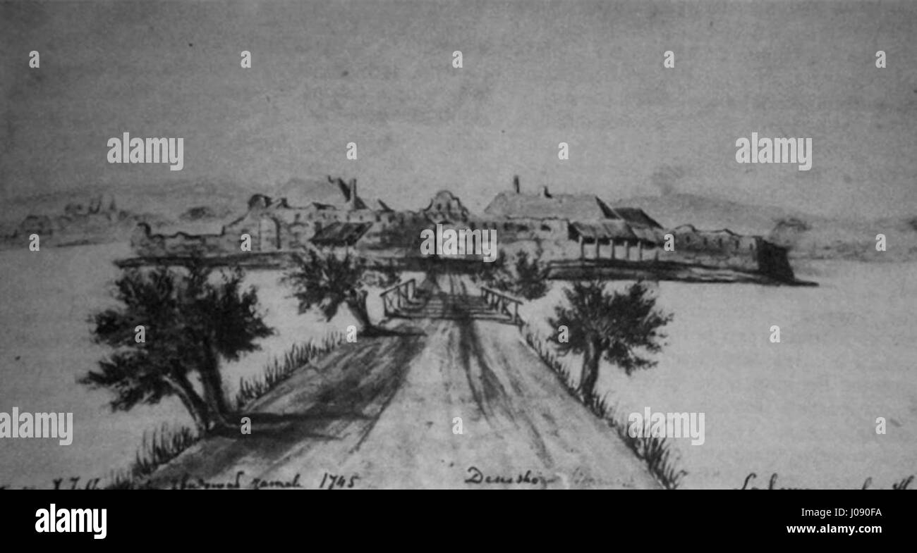 L'immagine presenta il castello di Călaxivci, un punto di riferimento architettonico noto per il suo valore storico e il design distinto, situato nella regione della Romania. Foto Stock