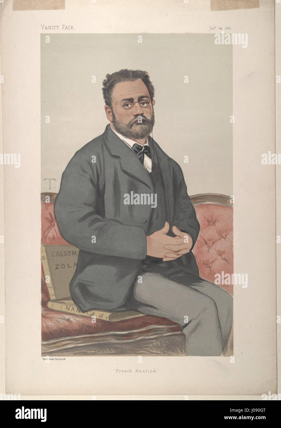Émile François Zola, Vanity Fair, 1880-01-24 Foto Stock