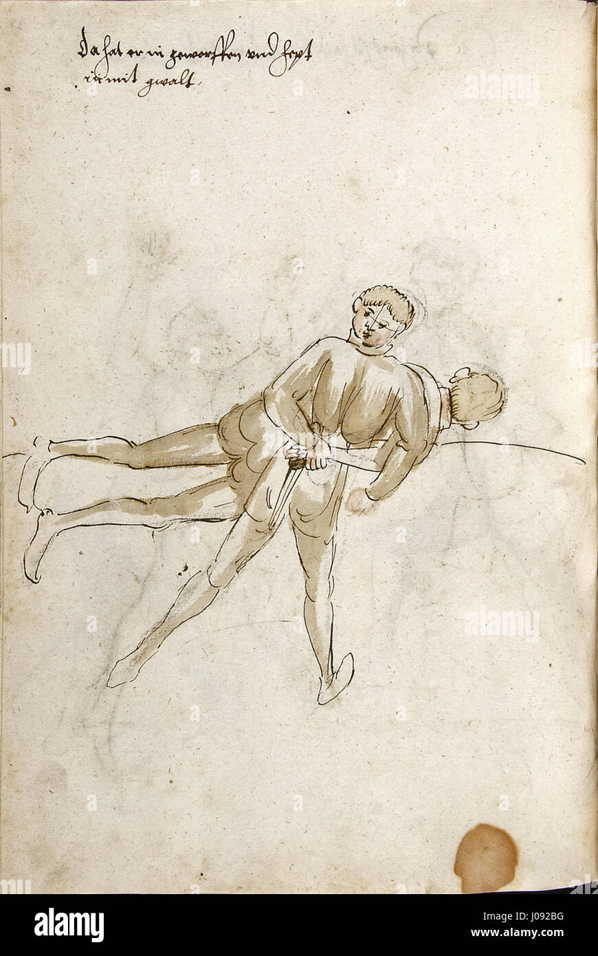 COD. I.6,2§.1 38v è una pagina manoscritta medievale che offre una sceneggiatura dettagliata e una decorazione. Questa pagina è un esempio di scrittura medievale illuminata, che mostra arte nell'illuminazione dei manoscritti. Foto Stock